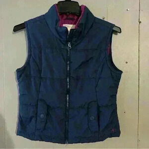 Aeropostale Women's Quilted Puffer Vest Mock Collar Navy Size Large EXCELLENT